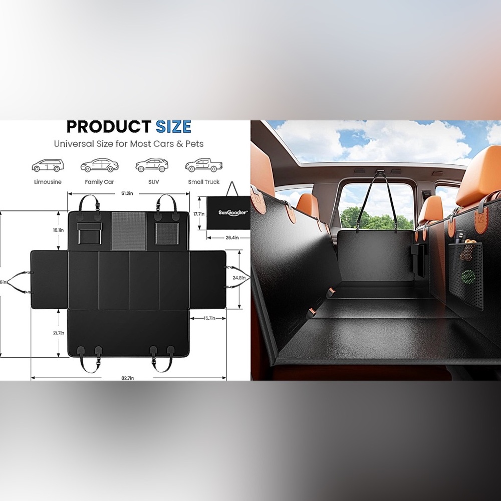 🐾 Premium PU Leather Dog Seat Extender/Cover | Waterproof Travel Protector - Picture 2 of 6